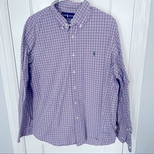 Men's Classic Fit Long Sleeve Plaid Oxford Shirt